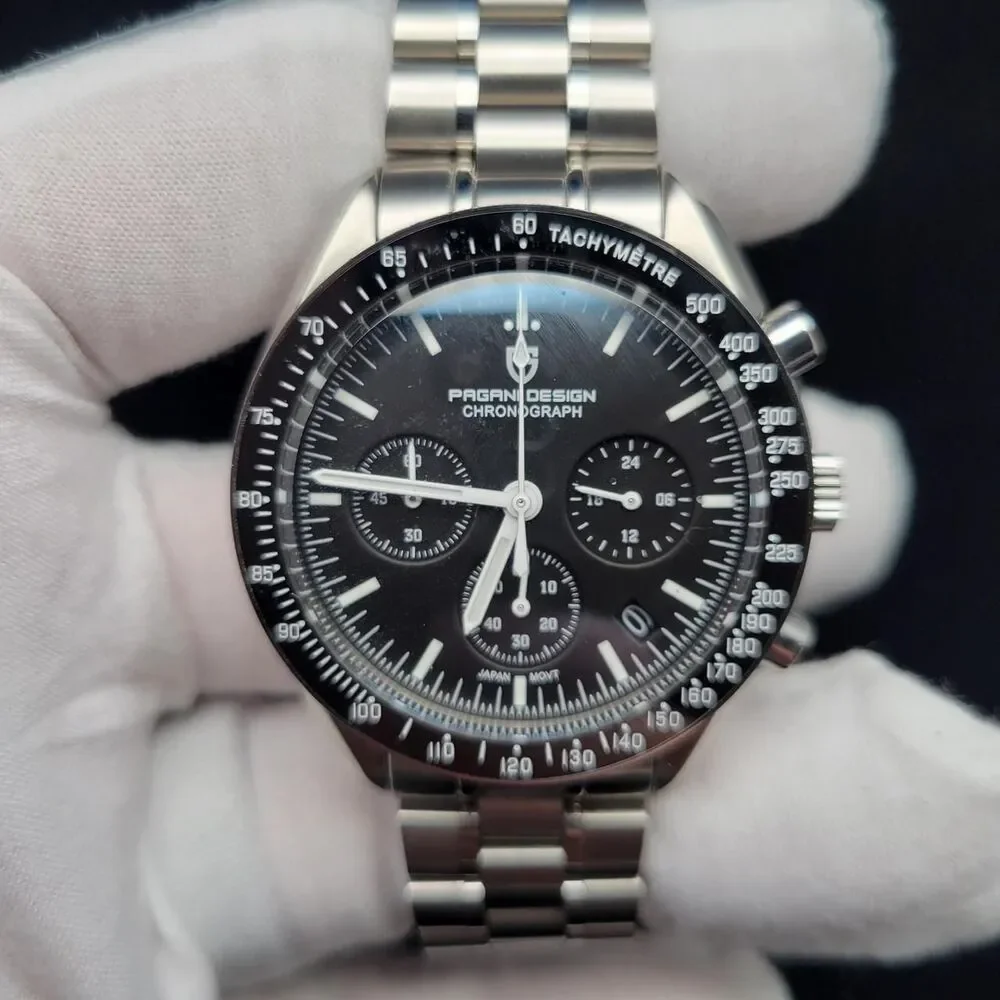 Pagani-design Men's Silver and Black Watch